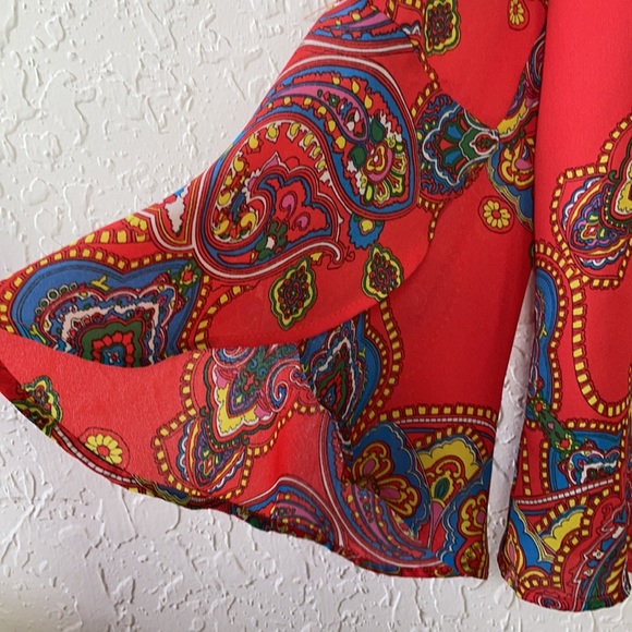 W5 Red Paisley Blouse - Picture 2 of 5